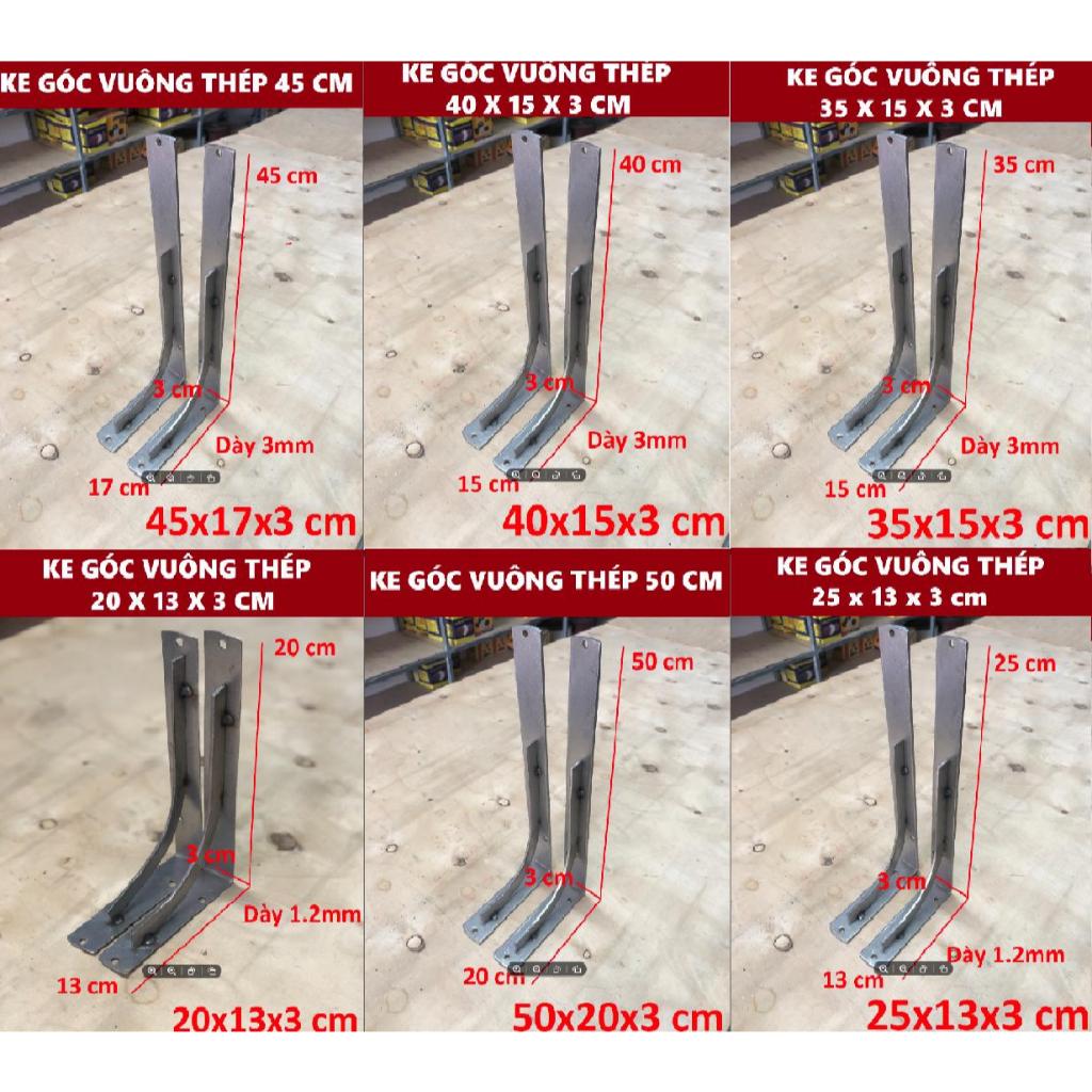 Ke góc vuông, giá kệ thép chữ L 20/25/30/35/40/45/50 cm