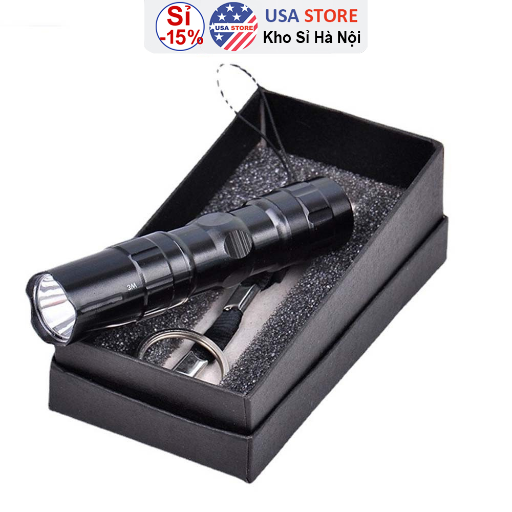 Đèn Pin Bỏ Túi LED 3W Đèn Bin Vỏ Hợp Kim Siêu Bền Mini Siêu Sáng Chống Nước