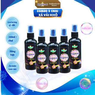 [Đen Combo 5 chai] Nước xả vải khô HygienC Plus+ dạng xịt - Dung tích 100ml