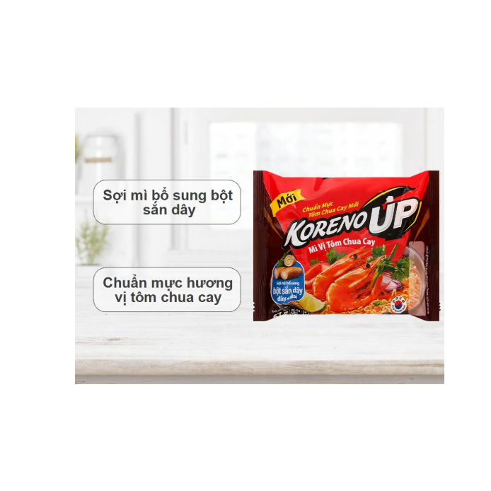 Combo 40 Gói Mì Koreno Up Tôm Chua Cay Koreno 67Gam Paldo