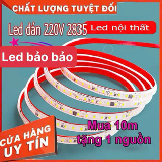 Đèn led dây dán 220V siêu sáng chống nước trang trí dán kệ tủ trưng bày hắt trần thạch cao