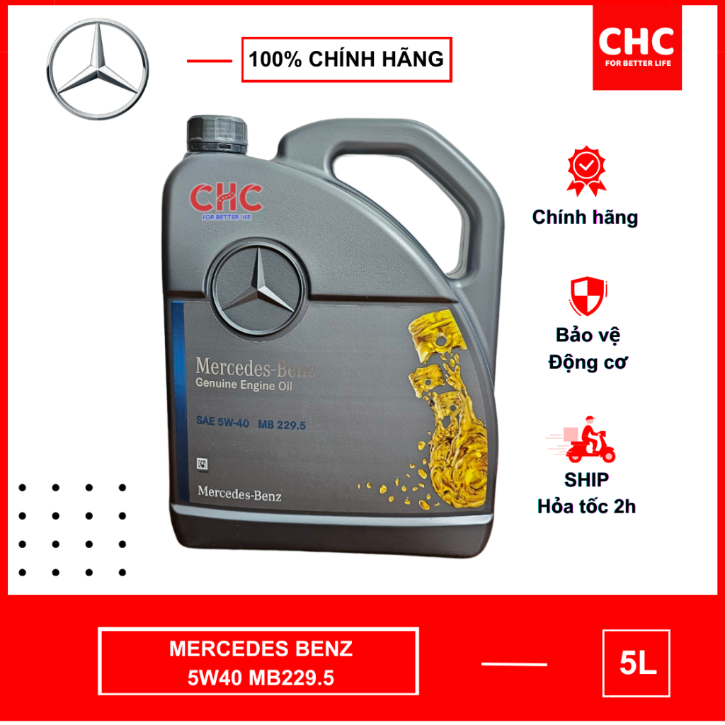 Dầu nhớt xe hơi Mercedes Benz 229.5 5W40 (nhập khẩu EU)