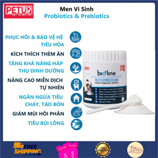 Men Vi Sinh Bioline PetUp 4 in1 Công Thức Mới Hỗ Trợ Tiêu Hóa, Kén Ăn, Giảm Mùi Hôi Phân Cho Chó Mèo