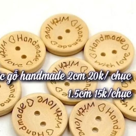 set 100 nút  gỗ handmade.