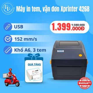 [IN MÁY TÍNH] Máy in đơn hàng, in mã vạch XPRINTER 426B khổ A6, in qua máy tính, máy in mã vạch, tem giá, đơn vận cuyển