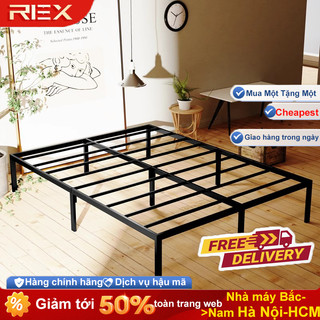  REX Giường sắt Với Thanh Đỡ Bằng Thép hiện đại đơn giản 1.8m giường sắt đôi gia cố dày  khung sắt 