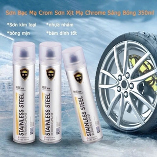 Com Bo 3-5 chai Sơn Bạc Mạ Crom Sơn Xịt Mạ Chrome Sáng Bóng 350ml - Chai Sơn Mạ Siêu Bóng-Sơn xe
