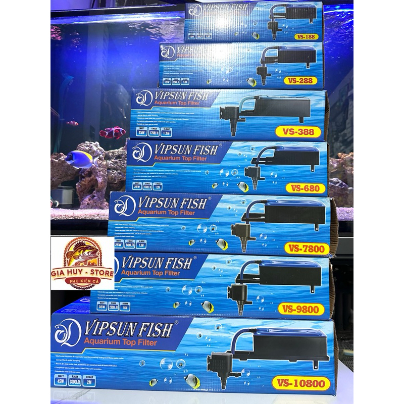 ￼Máy Bơm Lọc Máng Hồ Cá Vipsun VS 188 - 288 - 388 - 680 - 9800 - 10800 - XEM KĨ PHÂN LOẠI