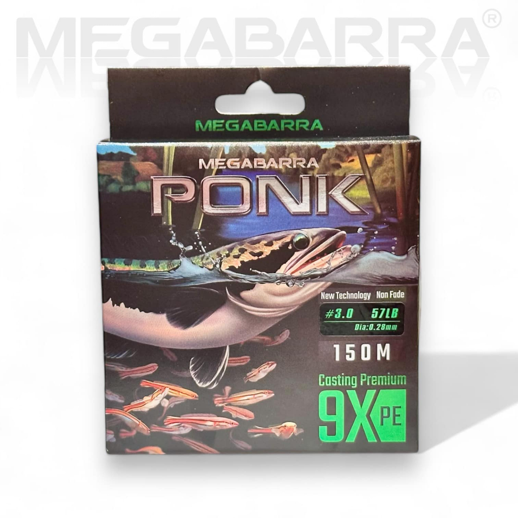 Dây Megabarra Ponk 9X PE 150M thông số trên hình ảnh