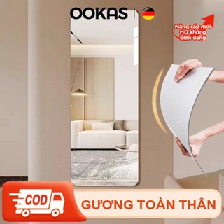 OOKAS Gương treo Dán Tường toàn thân chống vỡ soi , dán tủ quần áo, Phòng tắm Elliptical Gương