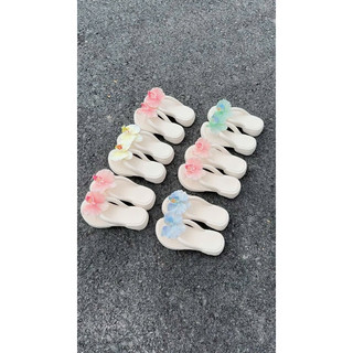 [ Đế cao 4cm ] Dép xỏ ngón hoa lan cánh xoăn, dép đi biển siêu xinh, hot 2025