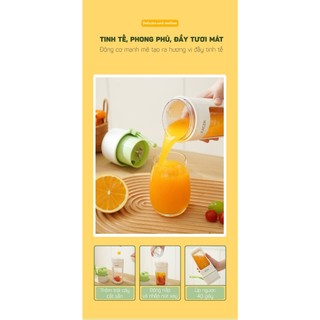 Máy Xay Sinh Tố Mini Juicer Màn Hình LED, Cốc Xay Trái Cây Cầm Tay 200w Lưỡi Dao 10 Cánh