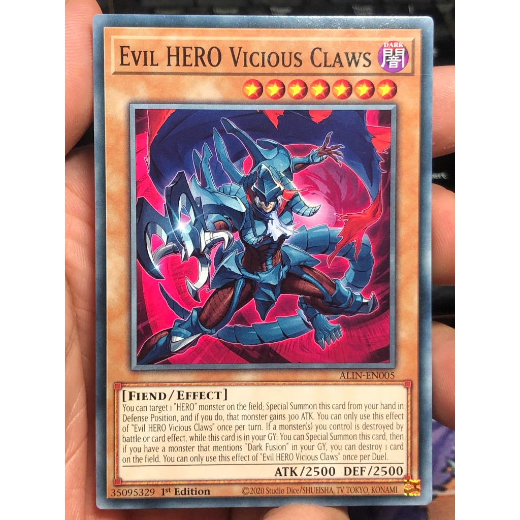 [KW2 Yugioh] [EN-UK-AE] [Nice Art] Thẻ bài ALIN-EN005 AE005 - Evil HERO Vicious Claws - Common
