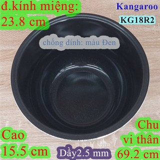 Lòng nồi cơm điện 1.8 L Kangaroo KG378 (chính hãng) mạ đồng diệt khuẩn (chữ Kangaroo dập nổi)