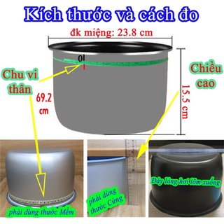 Lòng nồi cơm điện 1.8 L Kangaroo KG378 (chính hãng) mạ đồng diệt khuẩn (chữ Kangaroo dập nổi)