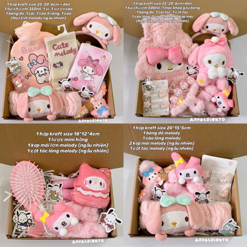 [Hàng sẵn HCM] Set quà tặng Melody Sanrio phụ kiện tóc quà tặng tặng bé gái người yêu quốc tế thiếu nhi sinh nhật