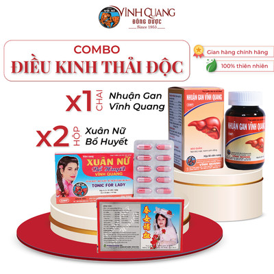 Combo Điều Kinh Thải Độc VĨNH QUANG - Bổ huyết, Mát gan chăm sóc cho Phụ Nữ - Viên nang không đường