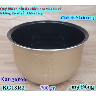 Lòng nồi cơm điện 1.8 L Kangaroo KG378 (chính hãng) mạ đồng diệt khuẩn (chữ Kangaroo dập nổi)