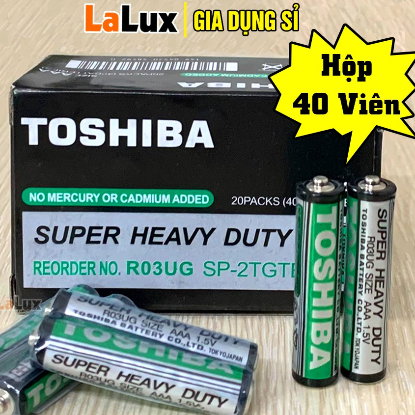 Hộp Pin Aaa Toshiba 1.5V ( 40 Viên ) - Pin 3A , Pin Tiểu Nhỏ, Dùng Cho Remote Máy Lạnh(Tv), Đồ Chơi.. Lalux
