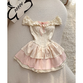  Đầm Kiểu Trễ Vai Hoa Nhí Phối Hồng Anna - Avani Dress 