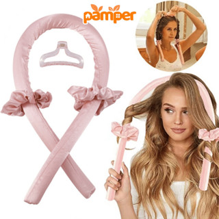  Bộ Thanh Uốn Tóc Xoăn Sóng Tự Nhiên Không Dùng Nhiệt PAMPER Kèm Kẹp Tóc Dây Chun,Thanh Uốn Tóc Không Nhiệt Bọc Nhung Mịn 