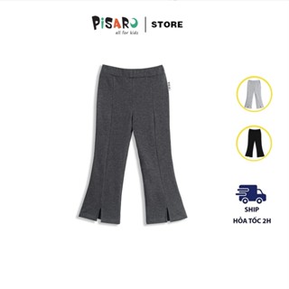  Quần dài ống loe xẻ gấu PISARO kids vải cotton dày dặn co dãn cho bé gái 