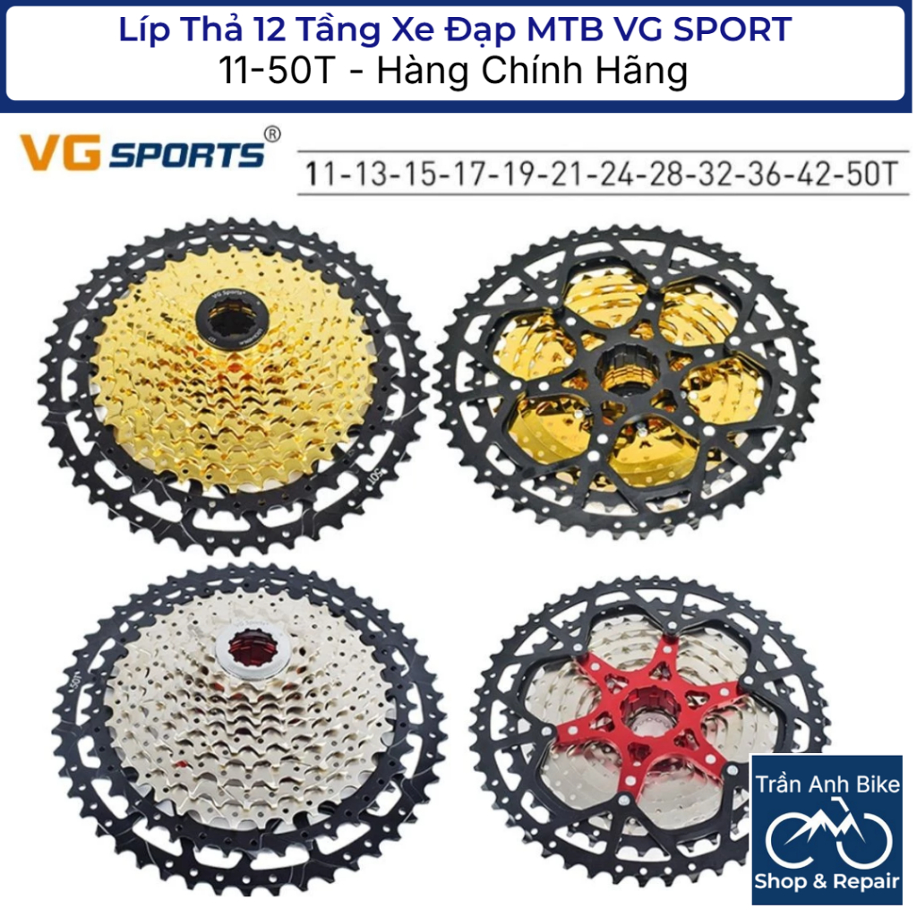 Líp Thả Líp 12 Xe Đạp MTB VG SPORT 11-50T - Hàng Chính Hãng