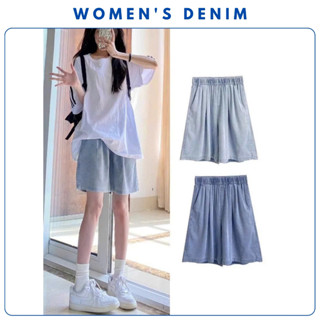 Quần short jeans nữ bigsize xếp ly lưng chun co giãn ống rộng SH36 Quần đùi cộc dennim bò nữ mặc nhà cạp cao tôn dáng