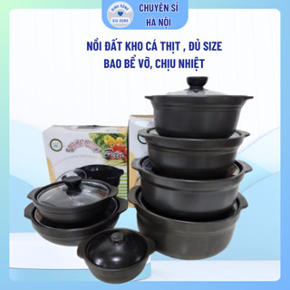 Nồi đất sứ loại 2 tráng men chống dính - Có nắp, sâu lòng, cạn lòng - Kho cá, thịt, mì cay, cơm niêu