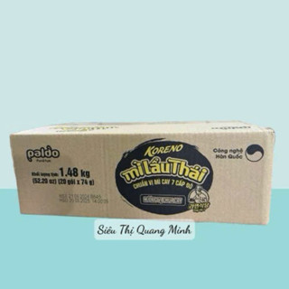 Thùng 20 gói Mì Lẩu Thái koreno Hương Vị Chua Cay, Chuẩn Mì Cay 7 Cấp Độ x 74g