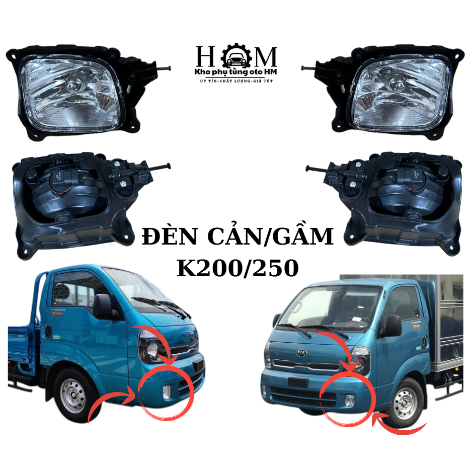 [HÀNG CHUẨN] Đèn gầm đèn cản xe THACO KIA K250 K200 BONGO 3 K200S K250L K149 kèm sẵn bóng đèn