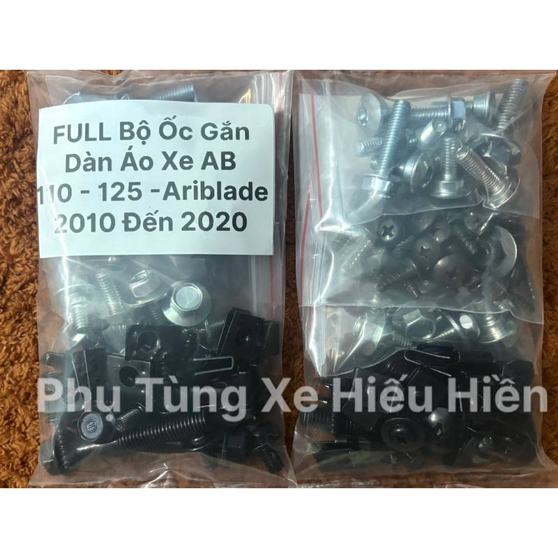 Bộ Ốc Lắp Dàn Áo Xe AB 110 - AB 125 - Ariblade 2010 Ðến 2020 Hàng Cao Cấp