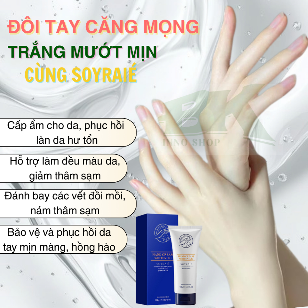 KEM DƯỠNG DA TAY TENDER 100g – CHỐNG KHÔ RÁP, CẤP ẨM TỨC THÌ, DA TAY MỀM MỊN, TRẮNG SÁNG TỰ NHIÊN | BK INNO