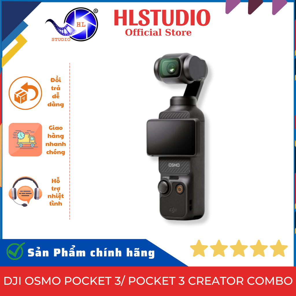 Máy Quay DJI Osmo Pocket 3 Creator Combo HL Studio 1-Inch CMOS 4K120fps ActiveTrack 6.0