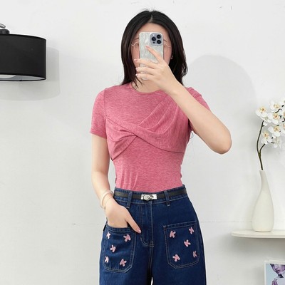 Áo Thun Nữ 𝐂𝐂𝐇𝐀𝐓 Dáng Ôm Mason Etoile Chất Liệu Co Giãn Cao Cấp 15TNC2020OT