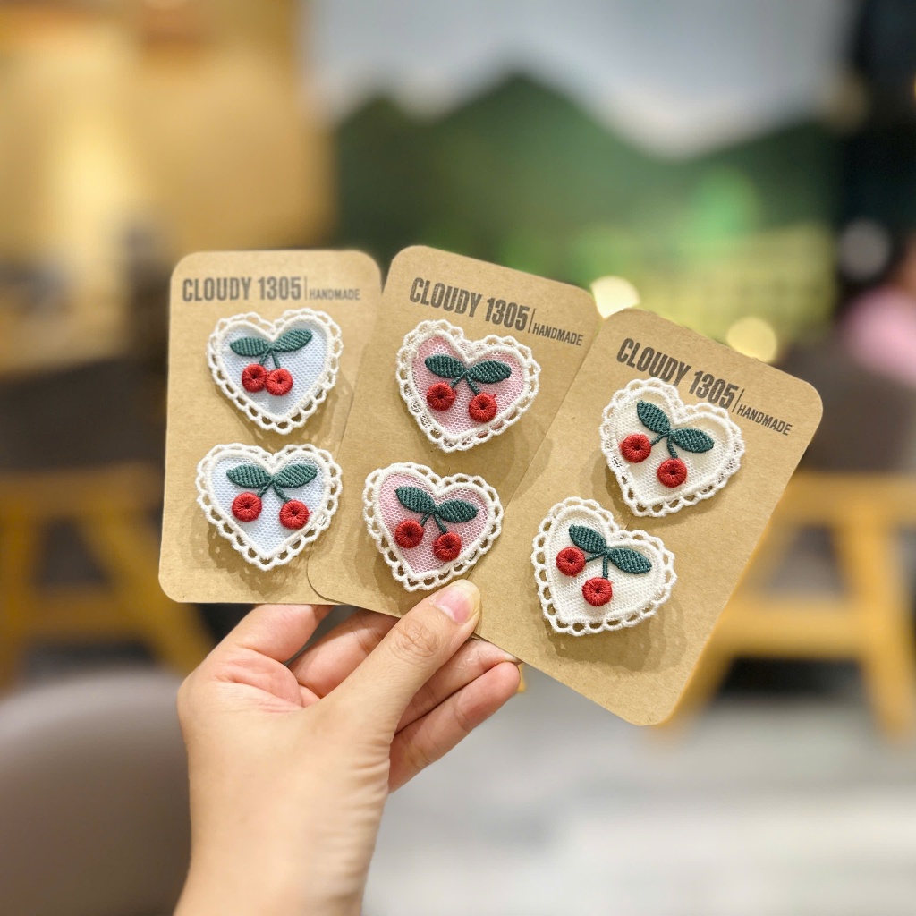 Set kẹp tóc cherry kiểu hàn made by Cloudy's mami