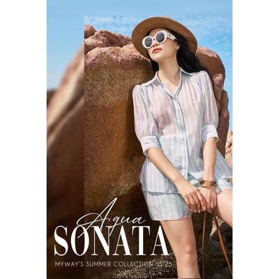 Set Sơ Mi Nữ Quần Short Công Sở MY WAY Họa Tiết Kẻ Trẻ Trung 1MA02634-1MS02646