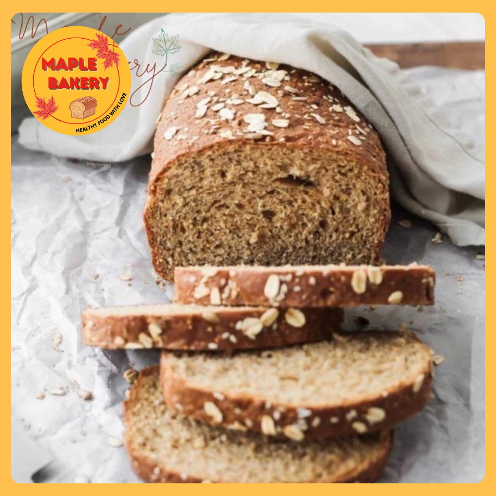 Bánh mì gối nguyên cám, Healthy, ít tinh bột, ít calo, hỗ trợ giảm cân, 1 ổ 400g - 450g, gồm 12 đến 14 lát.