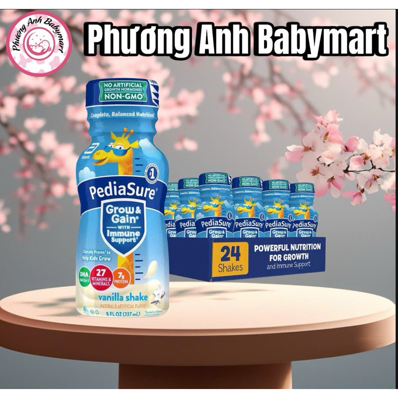 Thùng 24 Chai Sữa Nước Pediasure Optigro 20% ,Vanilla nhập khẩu Mỹ