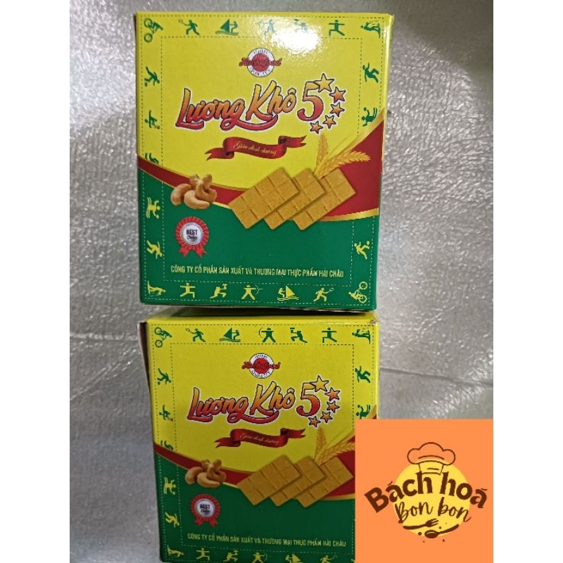 Hộp Lương Khô cao cấp 5 sao Hải Châu (10 gói), Lương Khô Hạt Điều thơm ngon