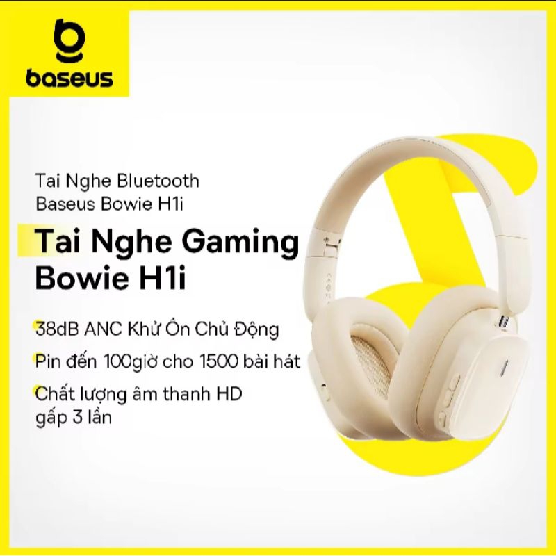 Tai Nghe Bluetooth Gaming Baseus Bowie H1i Màu Be (Like New 98%)