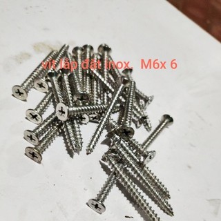 vít lắp đặt inox M6 x 60mm tắc kê  nhựa 8x 8  combo 1,3kg