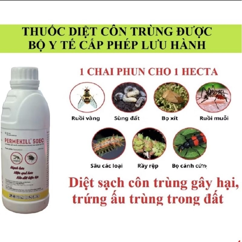 Thuốc diệt Ruồi Muỗi, Kiến, Gián, bọ chét Permekill 50EC