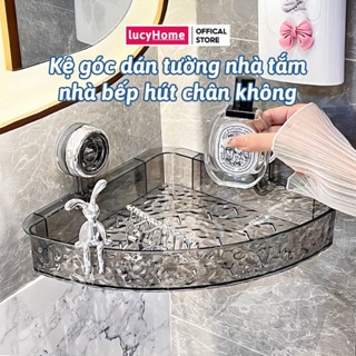 Kệ Góc Dán Tường Hút Chân Không, Kệ Để Đồ Nhà Tắm Nhà Bếp Đựng Sữa Tắm Dầu Gội Có Móc Treo Đa Năng