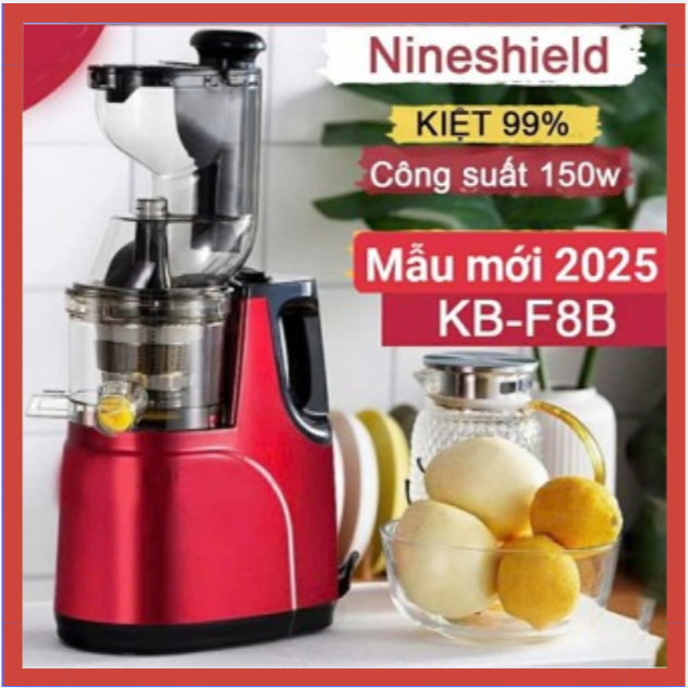Máy Ép Chậm Nineshield KBF8B Ép Nguyên Quả, Máy Ép Hoa Quả, Rau Củ Ép Kiệt Bã Dễ Dàng, Đa Năng