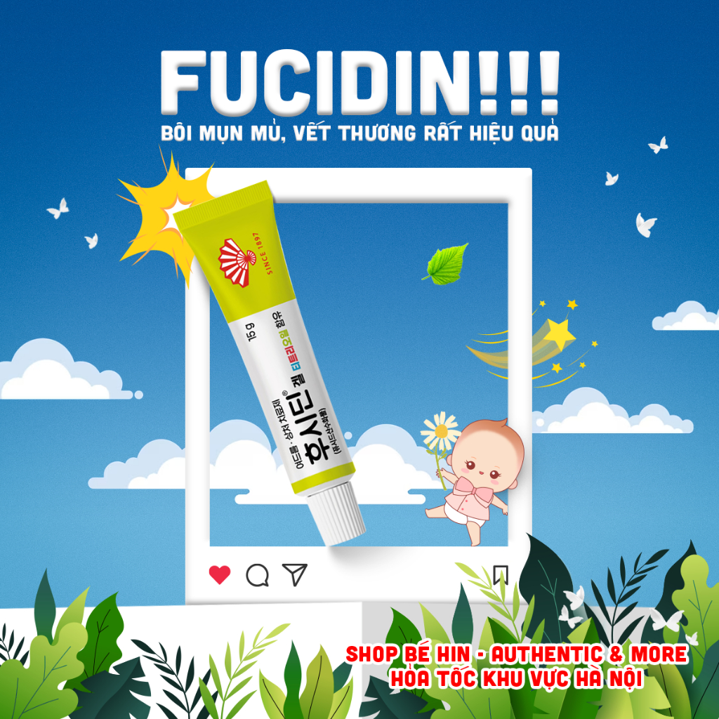 Fucidin Gel bôi mụn mủ, viêm nang lông, bôi vết thương giúp da nhanh lành, hạn chế để lại sẹo