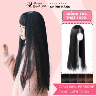 Tóc Giả Nữ Nguyên Đầu TN29 – Dáng Thẳng Tự Nhiên, Sợi Tơ Cao Cấp, Dễ Đội, Đẹp Chuẩn Mỗi Ngày – TẶNG Lưới Trùm Tóc Khi Mu