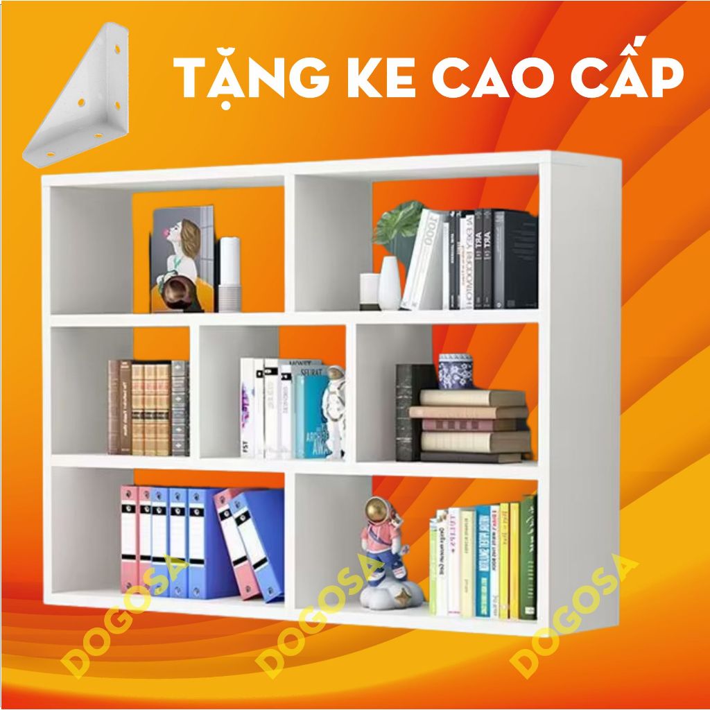 Kệ sách treo tường nhiều ngăn đa năng, giá sách gỗ trang trí phòng ngủ phòng khách, kệ gỗ để đồ
