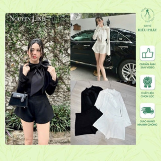  SET ÁO LEN TĂM CỔ NƠ LỤA MIX QUẦN SOOC DẠ 2 MÀU SANG CHẢNH 