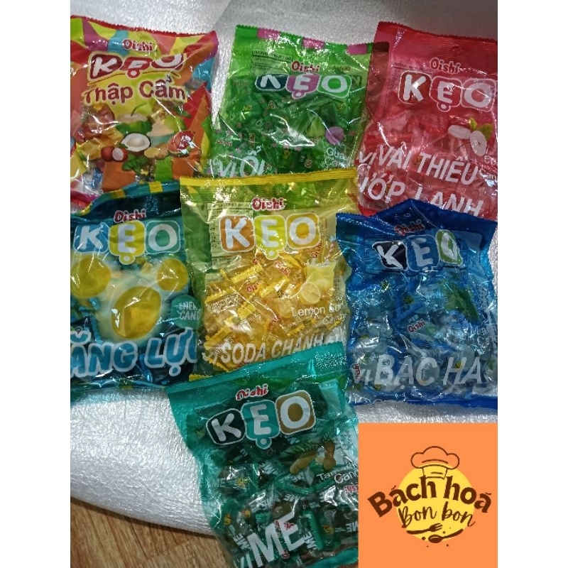 Kẹo Oishi nhiều vị ổi, vải, chanh, bạc hà, thập cẩm, tăng lực, me thơm ngon